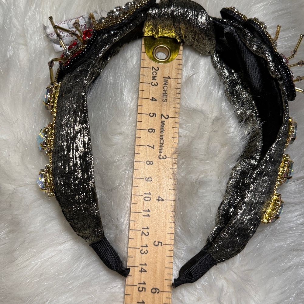 NWT headband beaded‎ butterfly butterflies crystals adornment costume party gold - Picture 13 of 17